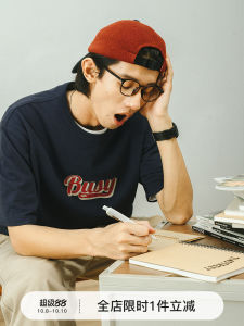 714street American Retro Loose Short Sleeve T-Shirt Mens Printed Casual Summer Wear Couples Style Cotton Youth Fashion