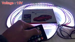 4 PCS Lampu LED Strip Modifikasi Bawah Mobil RGB 90-120cm Bluetooth Remote Kontrol Multiwarna