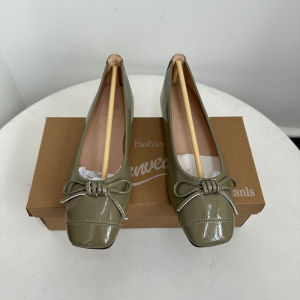 Fashionable Lightweight Ballet Flats Soft Square Head Slip-On Womens Low Cut Single Shoes Butterfly Knot Casual Footwear