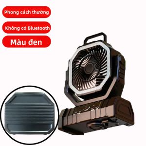 Quạt Cắm Trại Di Động Tích Hợp Loa Bluetooth Và Đèn LED Pin Dung Lượng Lớn 10000mAh Quạt Cầm Tay Ngoài Trời