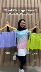 Kansa Rok Padel Tennis Badminton Wanita Kantung Dalaman Spandex Quick Dry Rok Olahraga Wanita Skort Olahraga