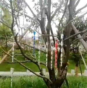 【Free Shipping】 Bird Repellent Stick Reflective Spiral Deterrent Device Scare Wind Twisting Scare Rod Spiral Deterre