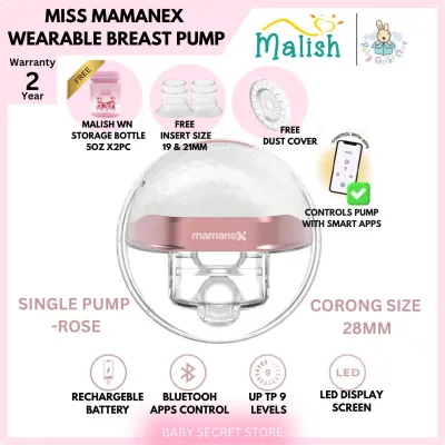 Miss Mamanex Diamond Bluetooh Wearable Breast Pump Wireless 2 Years Warranty -Baby Secret Store