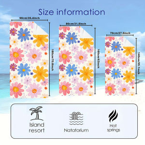 BILIBILI | Colorful Cartoon Daisy Beach Towels Ultra Lightweight Quick Drying Super Absorbent Summer Essential Fast-Drying Towel for Beach