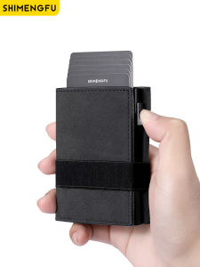 Shimengfu New Leather Wallet Short Coin Purse Card Holder for Men Multi-Slot Compact Design Youth Fashion Aluminum Magnesium Alloy