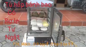 Tủ hấp bánh bao có 4 mặt kính bao quanh dễ dàng nhìn thấy