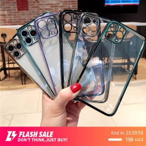 🇹🇭iCase สำหรับ iPhone 15-14-13-12-11 Pro-X/XR/XS/XS Max/X พลัส เคสพลอย ดีไซน์ ง่ายสวยงาม โปร่งแสง ป้องกันการกระแทก