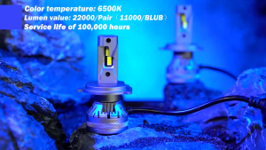 NIGHTEYE Novsight N37 120W/2Pcs H4 Car Headlights Bulbs 22000LM Auto Headlamp for Car white Color 6500k LED headlight kit