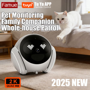 Famue | Smart Robot Camera for Home Security Mobile Patrol with 2.4G/5G WiFi Infrared Night Vision 2-Way Audio AI Motion Detection