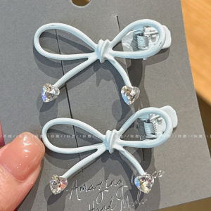 Sweet Butterfly Knot Heart Shaped Diamond Hair Clip Duckbill Clip Womens New 2025 High End Feeling Hair Card Headwear