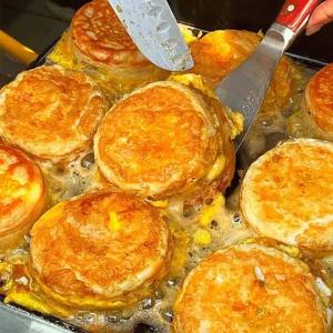 Air Fryer Ready Frozen Meat and Egg Burger Breakfast