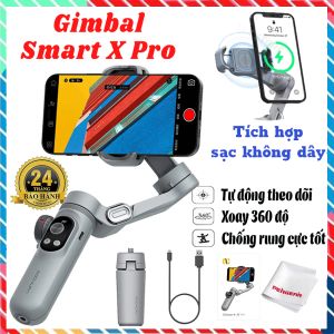 [Bảo Hành 2 Năm] Gymbal Điện Thoại Tay Cầm Gimbal Chống Rung SMART X PRO Gậy quay phim cho Smart Phone Thiết Bị Chống Rung Hỗ Trợ Quay Phim Chụp Ảnh Xoay 360 độ Tích hợp đèn Led Pin siêu trâu