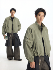 JNXS | Áo Khoác Cổ Đứng Thêu Retro