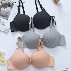 FallSweet 2PCS Cotton Push Up Bras For Women Underwire Small Chest Underwear Female Breathable Lingerie 32-40 AB