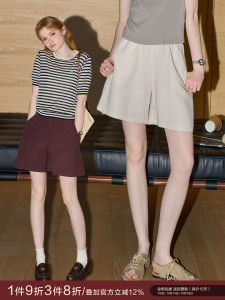 Larsele KUHNMARVIN Womens Casual Straight Leg Shorts Summer 2025 New Lazy Artistic Loose Fit Comfortable Soft Fabric Pants