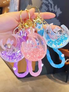 Móc khóa xe máy ô tô mặt trăng thỏ chữ dạ quang siêu đẹp cute móc treo balo túi xách thời trang