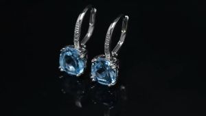 925 Sterling Silver Yellow Natural Gemstones Citrine Dangle Drop Earrings for Women Gift