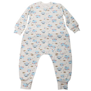 Spring Autumn Cotton Pajamas Childrens Onesie Sleepwear Home Clothes Toilet Training Boys Romper Suits Long Sleeve Zipper