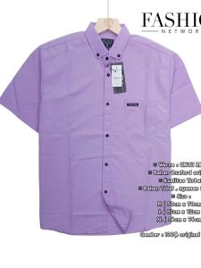 Kemeja Pria Polos Warna Lillac lengan pendek