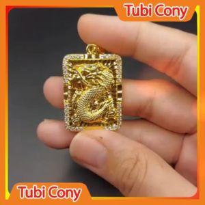 Mặt dây chuyền chạm rồng nhí M579-122-UA Tubi Cony (cao 3 cm x ngang 2 cm) - Chạm 3D tinh xảo