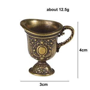 1 Pcs Antique Small Copperware Buddha Tea Set Mini Bucket Copper Teacup Brass Keychain Pendant Creative Home Decor Craft Gift