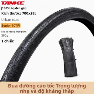 Lốp Xe Đạp Đường Trường TANKE 700X28C/700X25C 60TPI Màu Đen Viền Vàng Chống Thủng Gấp Gọn Dành Cho Xe Đạp Địa Hình - JILUER