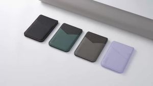 Luxury Leather Cellphone For Magsafe Magnetic Card Holder For iPhone & Samsung Galaxy Smartphon RFID Anti-Skimming Bank ID Card
