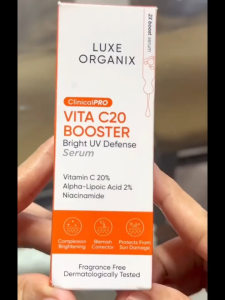 Luxe Organix Clinical PRO Vita C20 Bright UV Defense Serum 30ml – 20% Vitamin C Niacinamide & Alpha