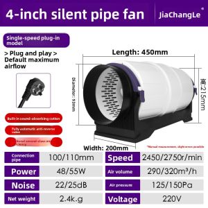 「China Plug」JIACHANGLE | Ultra Quiet Powerful Exhaust Fan for Home and Commercial Use