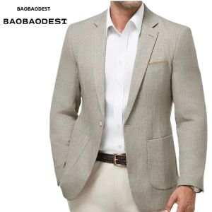 Áo Blazer Nam May Đo Dáng Ôm/thường Chất Liệu Vải Lanh Cotton Cao Cấp Một Khuy Phong Cách Công Sở/thể Thao Lịch Lãm