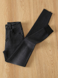 La Chapelle High Waist Slim Fit Denim Jeans Womens Spring Autumn Fashion Retro Washed Elastic Butt Lifting Skinny Pants