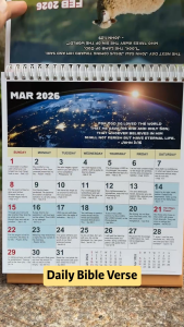 CLEARANCE SALE - 2026 Christian Daily Bible Verse NnN Desk Calendar - Spill Resistant High-Quality