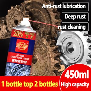 Strong Rust Remover for Metal steel 450ML Tough Rust Removal Strong Rust Removal Lubricant  Anti Rust Spray Stain Dirt Cleaner   Penetrating Oil for Bicycle Chains Motorcycles Cars Multipurpose Oil/Rust Remove Derusting Car Maintenance Cleaning
