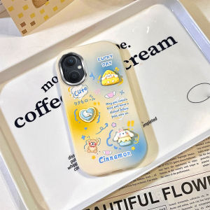 Realme C67 4G Phone Case Full Cover Electroplated Frame Cute Sticker Protection Soft Shell Silicone Material Anti-Fall Creative Cartoon Style
