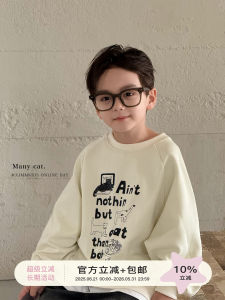 Korean Style Boys Sweatshirt Autumn Winter New Arrival Letter Print Childrens Clothing Top Casual Cotton Polyester Blend