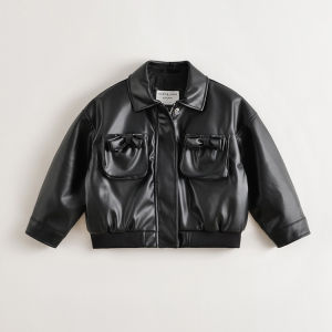 Marc&Janie | Butterfly Bow Leather Jacket Girls Outerwear