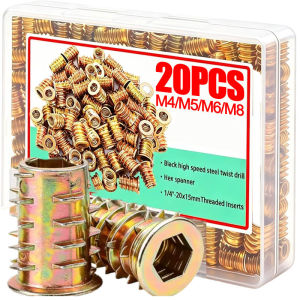 M4/M5/M6/M8 Threaded Insert Nut E-nut Kit Flush Nut Inserts Wood Bolt Furniture Headless Screw Hardware Nut Furniture Assortment