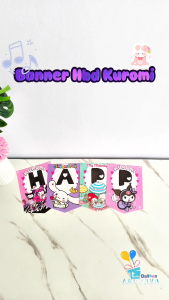 Banner hbd melody kuromi cinamorol / Bunting Flag Hbd / Banner Hbd kartun kuromi sanrio