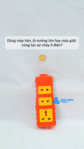 (MPE) Ổ cắm di động siêu tải 6000W 1 ổ cắm đa năng + 2 ổ cắm 2 chấu Chịu nhiệt Chống va đập AMHP-3S