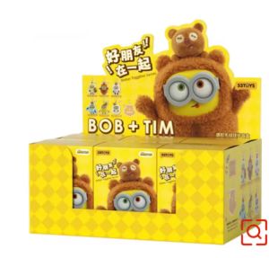 52TOYS | Kawaii Minions Bob & Tim Fluffy Plush Blind Box Better Together Series Despicable Me Doll Ornament Birthday Gift for Kids