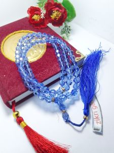TASBIH BLUE SAFIR KERISTAL SUPER KATING SUPER
