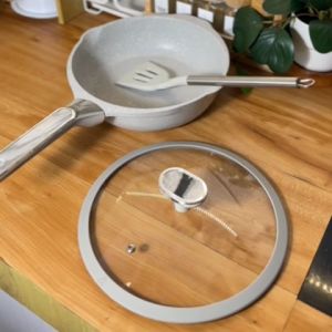 Welcook Panci Wajan Penggorengan Frypan Granite Anti Lengket dengan Tutup