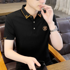 Áo Thun Polo Tay Ngắn Màu Trơn Thường Ngày Cho Nam Mùa Xuân Hè 2024 Áo Thun Cotton Polyester Co Giãn Thời Trang Thường Ngày