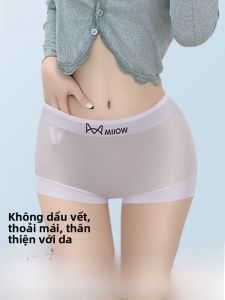 MiiOW | Quần lót nam Catman Ice Silk Pure Cotton cạp vừa mùa hè 2025 Quần lót nam trẻ em màu trơn cạp vừa thoáng khí thoải mái