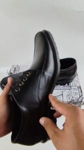 MOJAVA x WIBI Size 39-43 Sepatu Pantofel Formal Pria Tali Kulit 100% Untuk Kerja Guru Kantor Wibi SP32 - Hitam