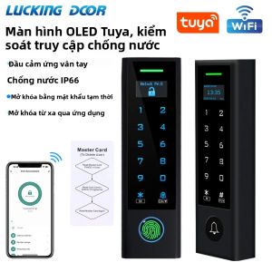 Bàn Phím Điều Khiển Truy Cập Vân Tay Sinh Trắc Học WIFI TUYA Với Màn Hình OLED Thẻ RFID Chống Nước Hệ Thống Kiểm Soát Truy Cập Cửa Độc Lập