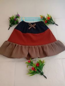 ROK MINI KNIT HORNET KOMBINASI KEKINIAN MODEL PITA RENDA ANAK USIA 2-4TAHUN
