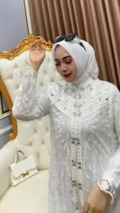 Leaid Store - Zallia Dress Brukat Mewah Ceruti Full Furing Mix Payet Mutiara Plus Outer Ful Brokat Terpisah Terbaru 2025 Lebaran Gamis Jumbo Wanita Dewasa Longdress Remaja Kekinian Viral