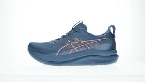 ASICS Women GEL-KAYANO 33 Running Shoes in Grand Shark/Taro Purple
