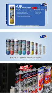 NIPPON VTECH V TECH VT-201 Silicone Lem Silikon ALL PURPOSE Kaca ACETIC SILICONE Sealant ASAM 270 ML